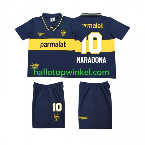 CA Boca Juniors Voetbalshirt MARADONA 10 1993 1995 Retro Kleuters/Kids Thuis Tenue Korte Mouw