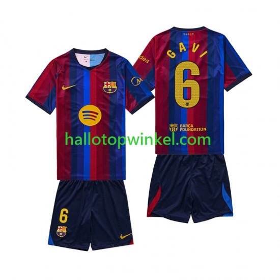 FC Barcelona Voetbalshirt Gavi 6 Kleuters/Kids Thuis Tenue 2026-2027 Korte Mouw