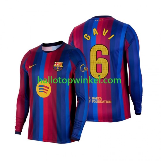 FC Barcelona Voetbalshirt Gavi 6 Heren Thuis Tenue 2026-2027 Lange Mouw