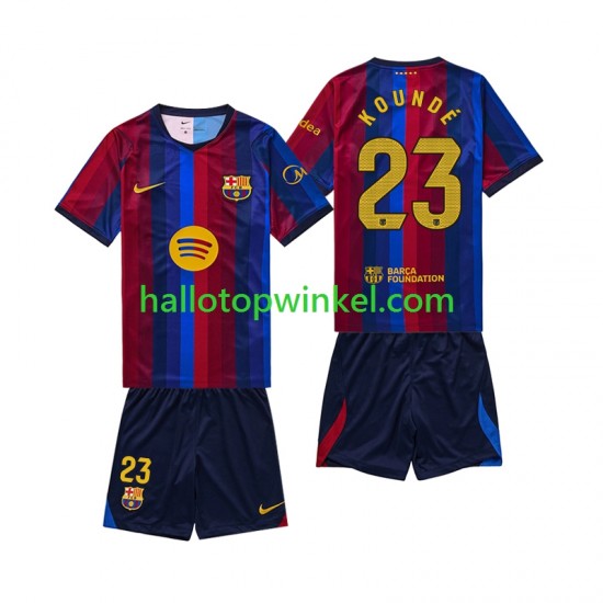 FC Barcelona Voetbalshirt Jules Kounde 23 Kleuters/Kids Thuis Tenue 2026-2027 Korte Mouw