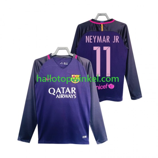 FC Barcelona Voetbalshirt Neymar JR 11 2016 2017 Retro Heren Uit Tenue Lange Mouw