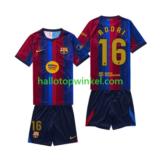 FC Barcelona Voetbalshirt Rodri 16 Kleuters/Kids Thuis Tenue 2026-2027 Korte Mouw