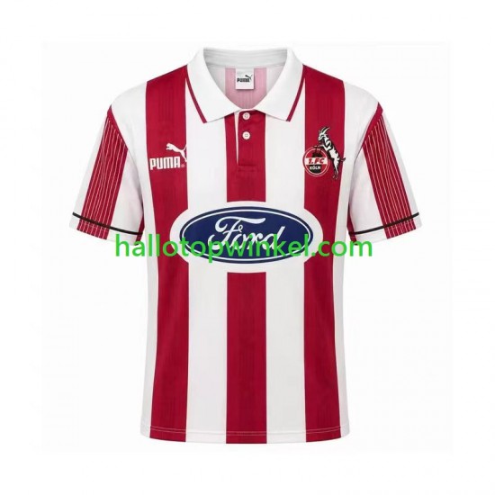 FC Köln Voetbalshirt 1995 1996 Retro Heren Thuis Tenue Korte Mouw