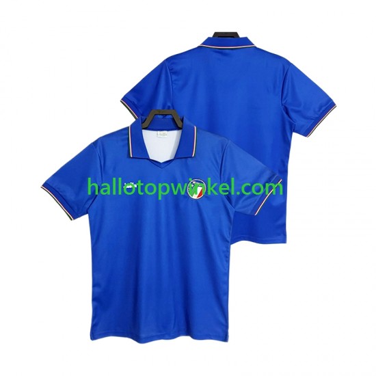 Italië Voetbalshirt 1990 Retro Heren Thuis Tenue Korte Mouw