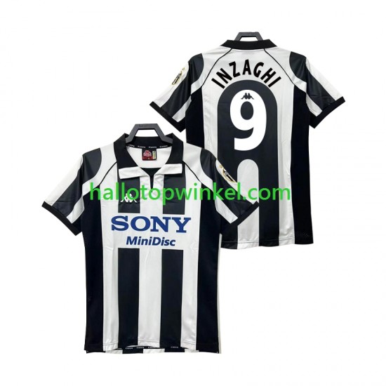 Juventus Voetbalshirt INZAGHI 9 1997 1998 Retro Heren Thuis Tenue Korte Mouw