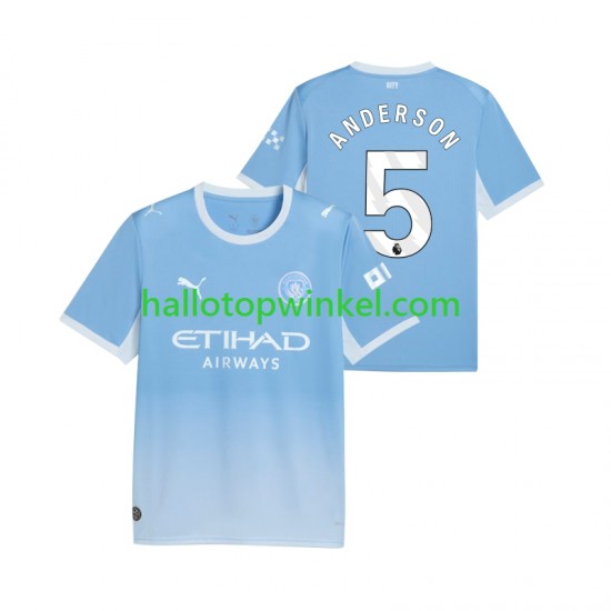 Manchester City Voetbalshirt Elliot Anderson 5 Heren Thuis Tenue 2026-2027 Korte Mouw