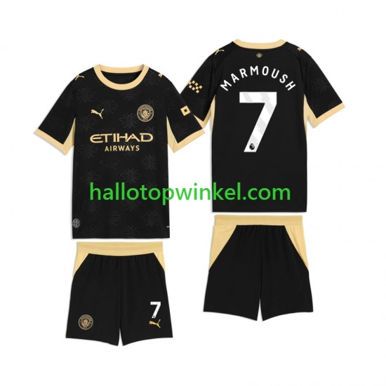 Manchester City Voetbalshirt Omar Marmoush 7 Kleuters/Kids Uit Tenue 2026-2027 Korte Mouw