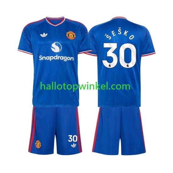 Manchester United Voetbalshirt Benjamin Sesko 30 Kleuters/Kids Uit Tenue 2026-2027 Korte Mouw
