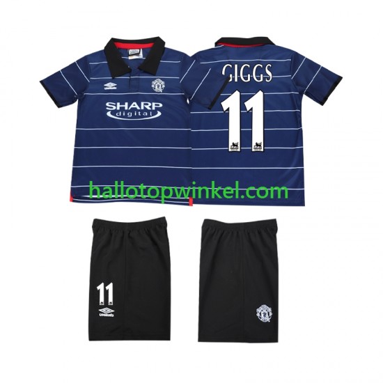 Manchester United Voetbalshirt GIGGS 11 2000 Retro Kleuters/Kids Uit Tenue 1999 Korte Mouw