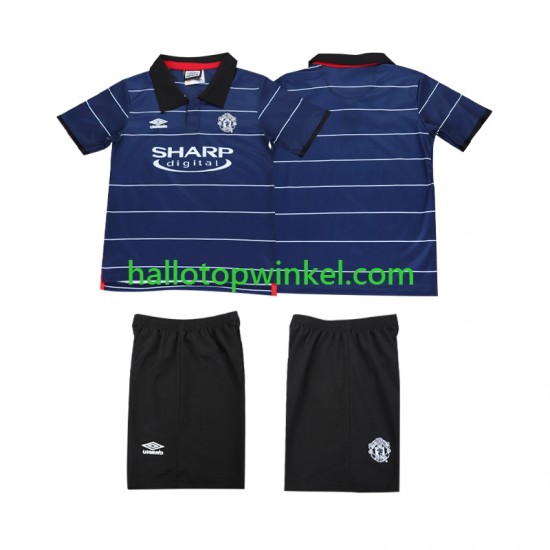 Manchester United Voetbalshirt 2000 Retro Kleuters/Kids Uit Tenue 1999 Korte Mouw