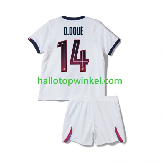 Paris Saint-Germain Voetbalshirt Desire Doue 14 Kleuters/Kids Uit Tenue 2026-2027 Korte Mouw