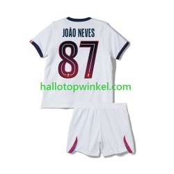 Paris Saint-Germain Voetbalshirt Joao Neves 87 Kleuters/Kids Uit Tenue 2026-2027 Korte Mouw