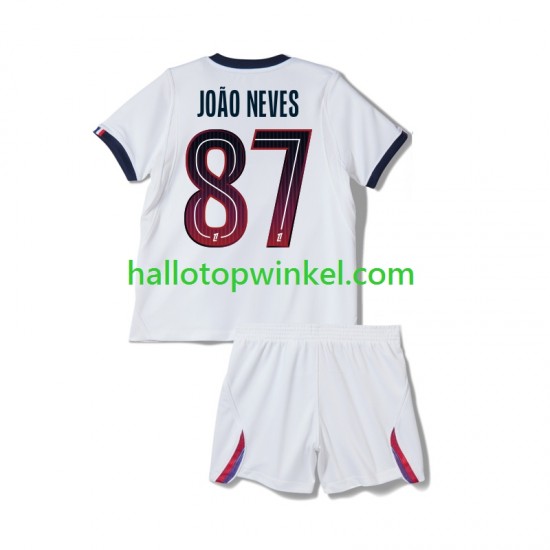 Paris Saint-Germain Voetbalshirt Joao Neves 87 Kleuters/Kids Uit Tenue 2026-2027 Korte Mouw