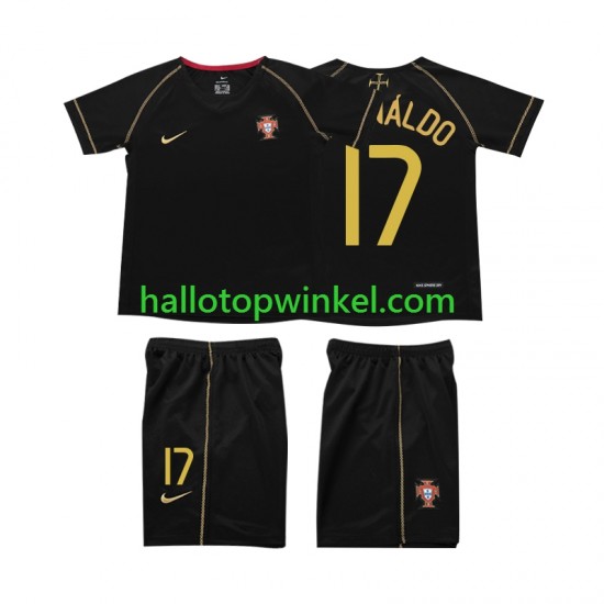 Portugal Voetbalshirt Cristiano Ronaldo 17 Retro Kleuters/Kids Uit Tenue 2006 Korte Mouw