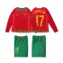 Portugal Voetbalshirt Cristiano Ronaldo 17 Retro Kleuters/Kids Thuis Tenue 2004 Lange Mouw