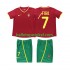 Portugal Voetbalshirt FIGO 7 2002 Retro Kleuters/Kids Thuis Tenue Korte Mouw