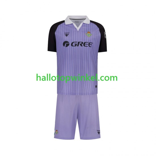 Real Betis Voetbalshirt Doelman Retro Kleuters/Kids Thuis Tenue 2025-2026 Korte Mouw