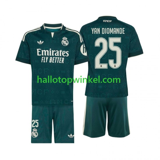 Real Madrid Voetbalshirt Yan Diomande 25 Kleuters/Kids Uit Tenue 2026-2027 Korte Mouw
