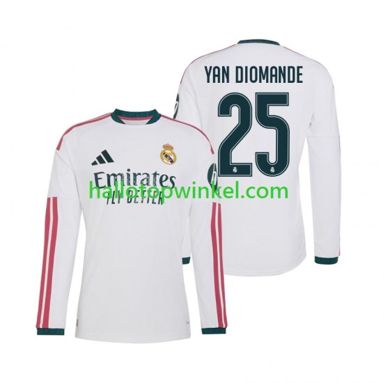 Real Madrid Voetbalshirt Yan Diomande 25 Heren Thuis Tenue 2026-2027 Lange Mouw