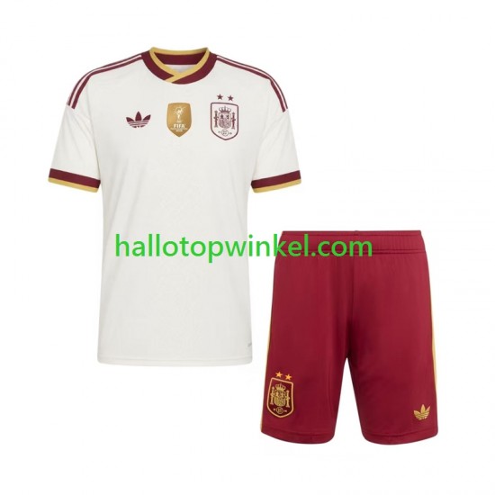 Spanje Voetbalshirt 2-star Kleuters/Kids Uit Tenue 2026-2027 Korte Mouw