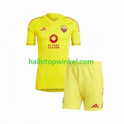 AS Roma Voetbalshirt Doelman Kleuters/Kids Thuis Tenue 2023-2024 Korte Mouw