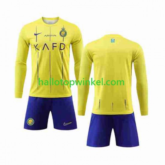 Voetbalshirt Al-Nassr Kleuters/Kids Thuis Tenue 2023-2024 Lange Mouw