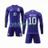Argentinië Voetbalshirt 3 Stars Lionel Messi 10 Kleuters/Kids Uit Tenue WK 2022 Lange Mouw