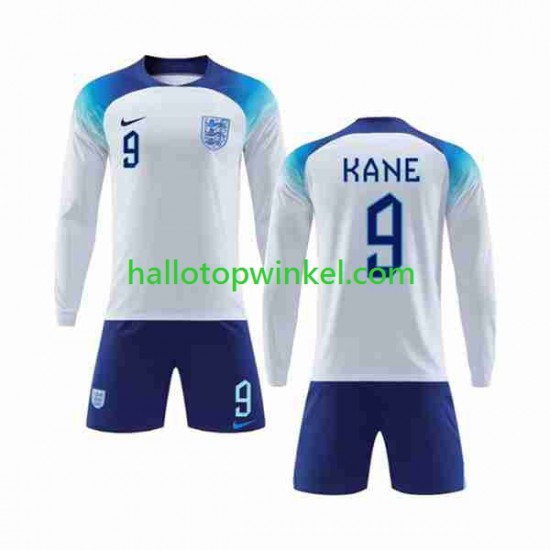 Engeland Voetbalshirt Kane 9 Kleuters/Kids Thuis Tenue WK 2022 Lange Mouw