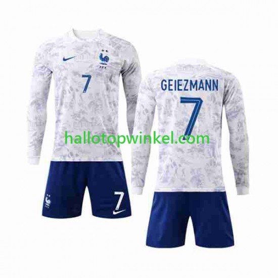 Frankrijk Voetbalshirt Griezmann 7 Kleuters/Kids Uit Tenue WK 2022 Lange Mouw