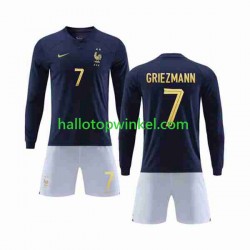 Frankrijk Voetbalshirt Griezmann 7 Kleuters/Kids Thuis Tenue WK 2022 Lange Mouw