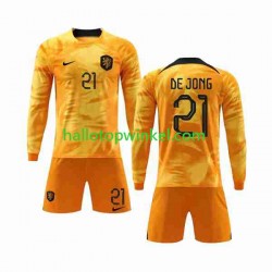 Nederland Voetbalshirt De Jong 21 Kleuters/Kids Thuis Tenue WK 2022 Lange Mouw