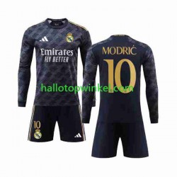 Real Madrid Voetbalshirt Modrić Luka 10 Kleuters/Kids Uit Tenue 2023-2024 Lange Mouw
