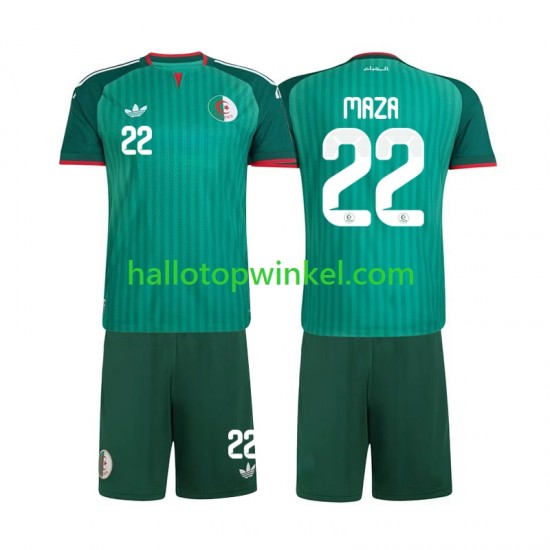 Algerije Voetbalshirt Ibrahim Maza 22 Kleuters/Kids Uit Tenue 2026 Korte Mouw