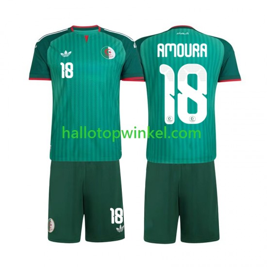 Algerije Voetbalshirt Mohamed Amoura 18 Kleuters/Kids Uit Tenue 2026 Korte Mouw