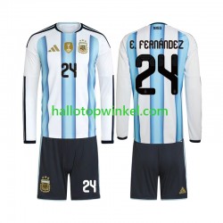 Argentinië Voetbalshirt Enzo Fernandez 24 Kleuters/Kids Thuis Tenue WK 2026 Lange Mouw