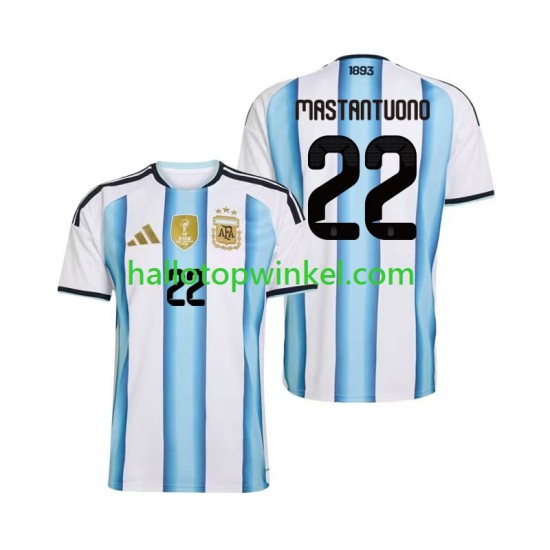 Argentinië Voetbalshirt Franco Mastantuono 22 Heren Thuis Tenue WK 2026 Korte Mouw