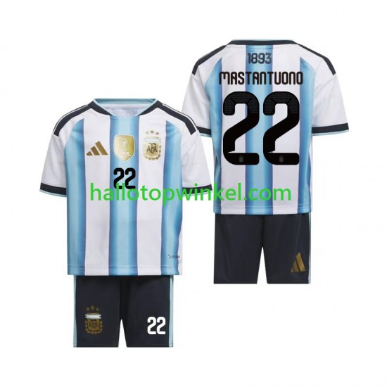 Argentinië Voetbalshirt Franco Mastantuono 22 Kleuters/Kids Thuis Tenue WK 2026 Korte Mouw