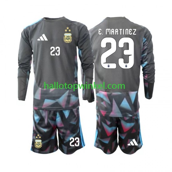 Argentinië Voetbalshirt Emiliano Martinez 23 Doelman Kleuters/Kids Thuis Tenue WK 2026 Lange Mouw