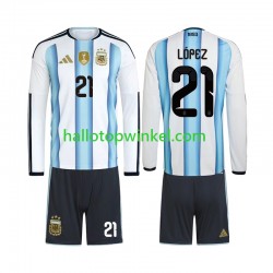Argentinië Voetbalshirt Jose Manuel Lopez 21 Kleuters/Kids Thuis Tenue WK 2026 Lange Mouw