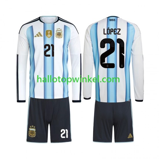 Argentinië Voetbalshirt Jose Manuel Lopez 21 Kleuters/Kids Thuis Tenue WK 2026 Lange Mouw