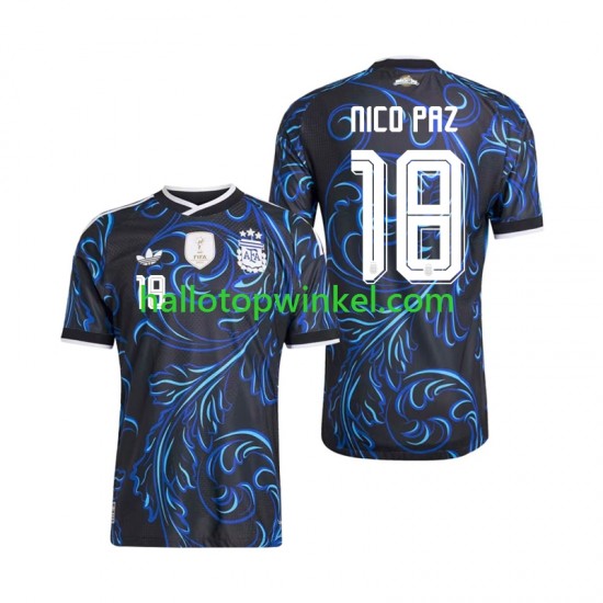 Argentinië Voetbalshirt Nico Paz 18 Heren Uit Tenue WK 2026 Korte Mouw