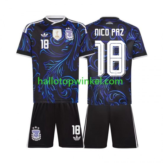 Argentinië Voetbalshirt Nico Paz 18 Kleuters/Kids Uit Tenue WK 2026 Korte Mouw