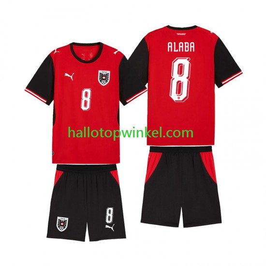 Oostenrijk Voetbalshirt David Alaba 8 Kleuters/Kids Thuis Tenue WK 2026 Korte Mouw