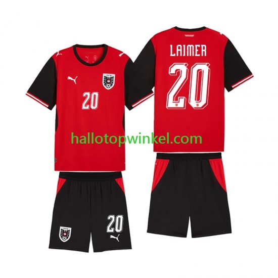 Oostenrijk Voetbalshirt Konrad Laimer 20 Kleuters/Kids Thuis Tenue WK 2026 Korte Mouw