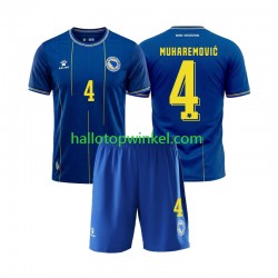 Bosnië Herzegovina Voetbalshirt Tarik Muharemovic 4 Kleuters/Kids Thuis Tenue WK 2026 Korte Mouw