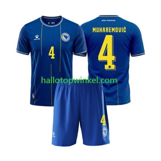Bosnië Herzegovina Voetbalshirt Tarik Muharemovic 4 Kleuters/Kids Thuis Tenue WK 2026 Korte Mouw
