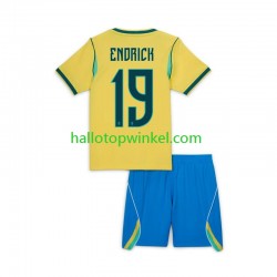 Brazilië Voetbalshirt Endrick 19 Kleuters/Kids Thuis Tenue WK 2026 Korte Mouw