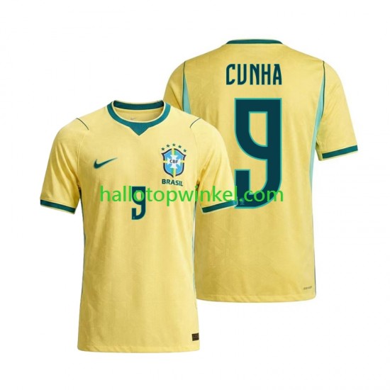 Brazilië Voetbalshirt Matheus Cunha 9 Heren Thuis Tenue WK 2026 Korte Mouw