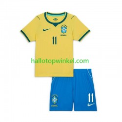 Brazilië Voetbalshirt Raphinha 11 Kleuters/Kids Thuis Tenue WK 2026 Korte Mouw