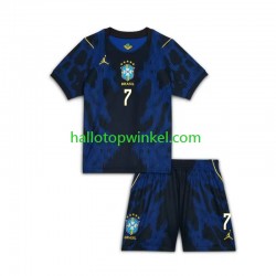 Brazilië Voetbalshirt Vinicius Junior 7 Kleuters/Kids Uit Tenue WK 2026 Korte Mouw
